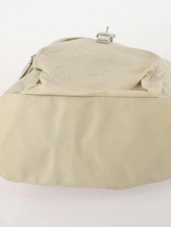 PRADA Backpack Nylon Beige Silver Auth bs33075 main image 6